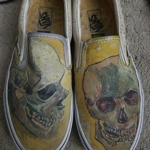 Skull von goghs edition slip on